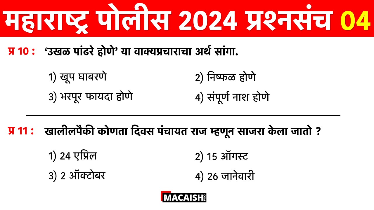 Maharashtra Police Bharti 2024 Questions 04