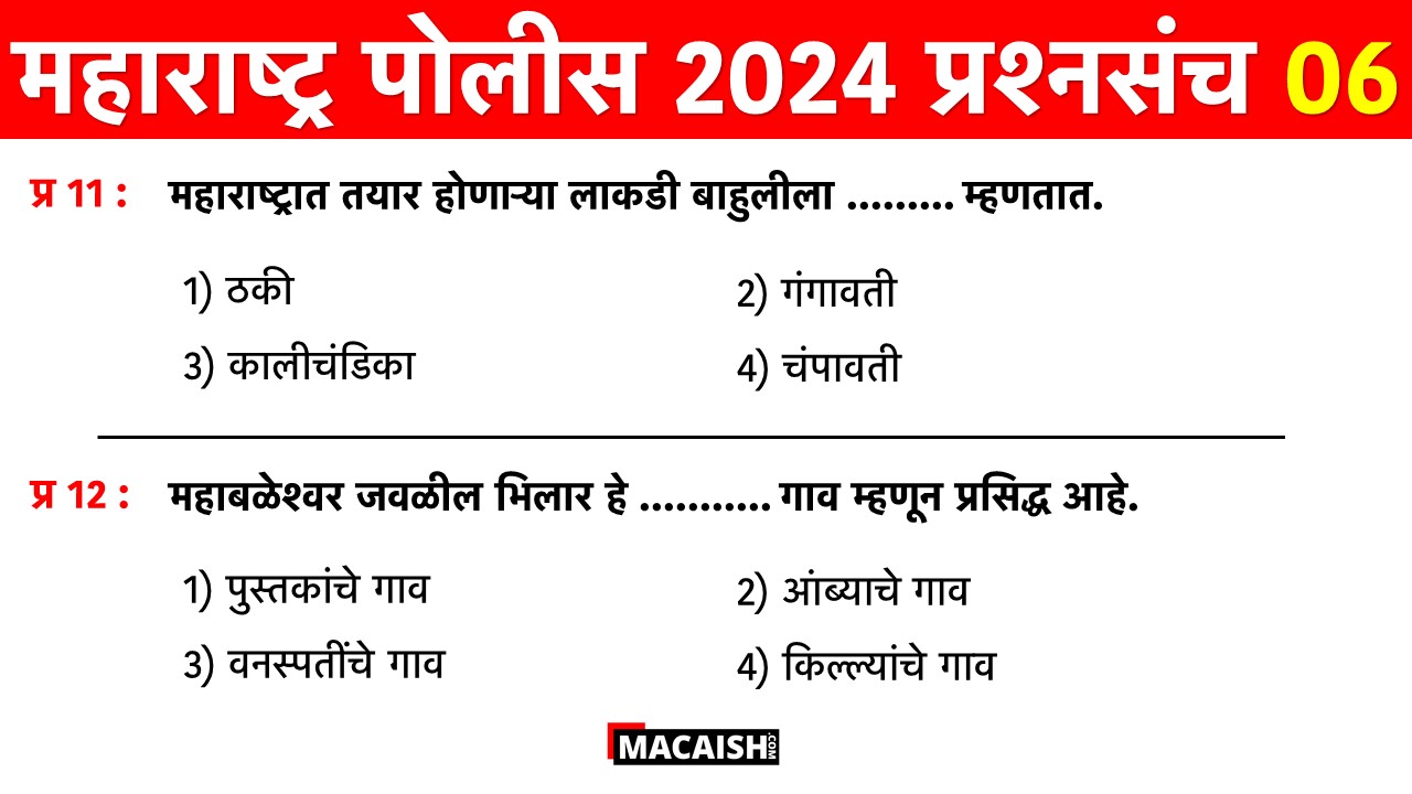 Maharashtra Police Bharti 2024 Questions 06