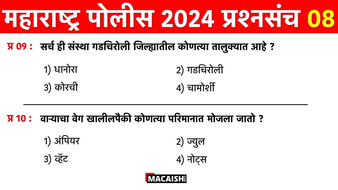 Maharashtra Police Bharti 2024 Questions 08